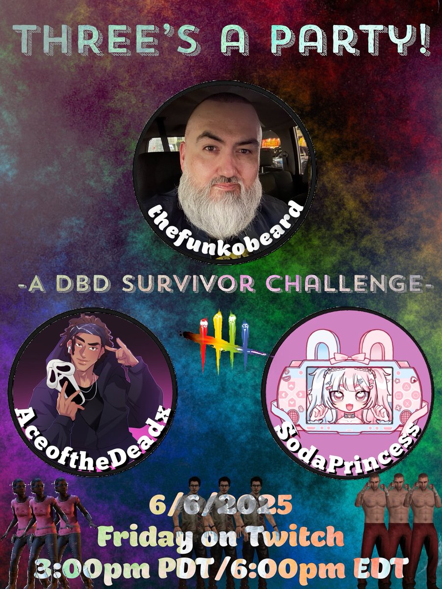 Lildoody (@lildoodyanaa) on Twitter photo I’m at work this weekend so <a href="/TheFunkoBeard/">TheFunkoBeard🌈</a> is about to carry the torch of Three’s A Party today !
(Time Change!)
Tonight! 6pm EDT/ 3pm PDT
Twitch.tv/thefunkobeard. I’m at work this weekend so <a href="/TheFunkoBeard/">TheFunkoBeard🌈</a> is about to carry the torch of Three’s A Party today !
(Time Change!)
Tonight! 6pm EDT/ 3pm PDT
Twitch.tv/thefunkobeard.