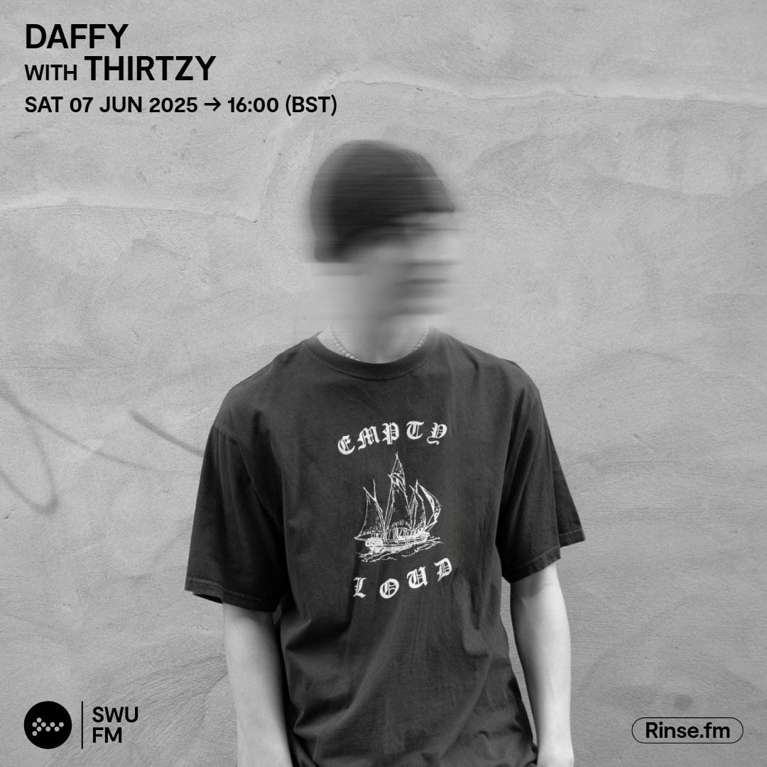 Live it's: Daffy with Thirtzy

Daffy taking you through 2 hours of House &amp; Garage.

Rinse.FM 103.7FM &amp; DAB #SWUFM
