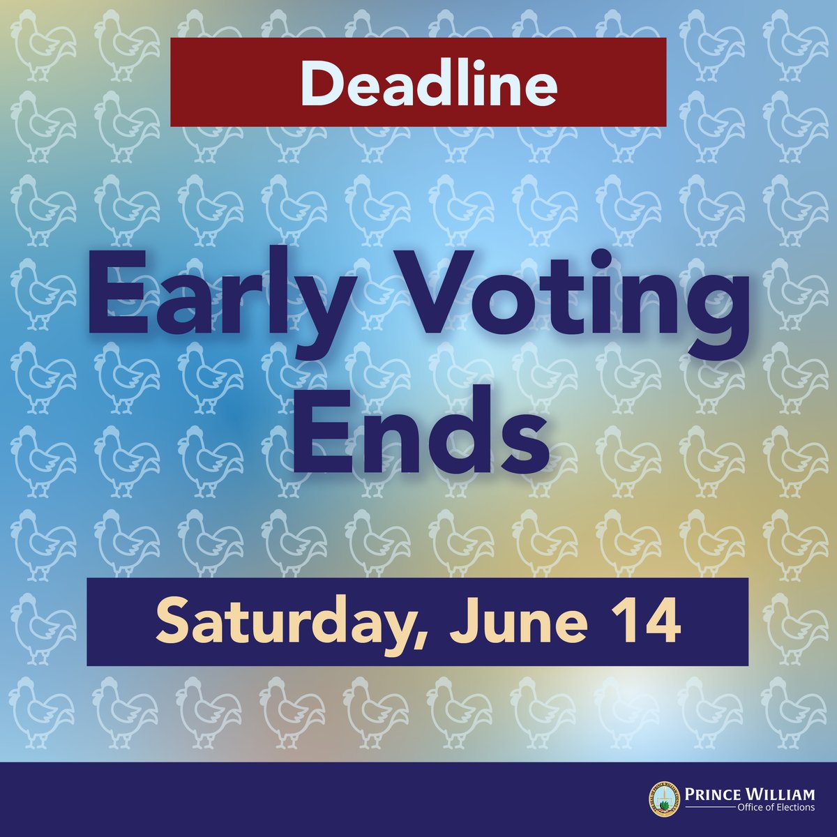 PWCVotes's tweet image. Today is the last day to vote early for the June 2025 Primary Election. All early voting sites will be open until 5pm. After that, voters may vote at their assigned polling place on Tuesday, 6AM - 7PM.