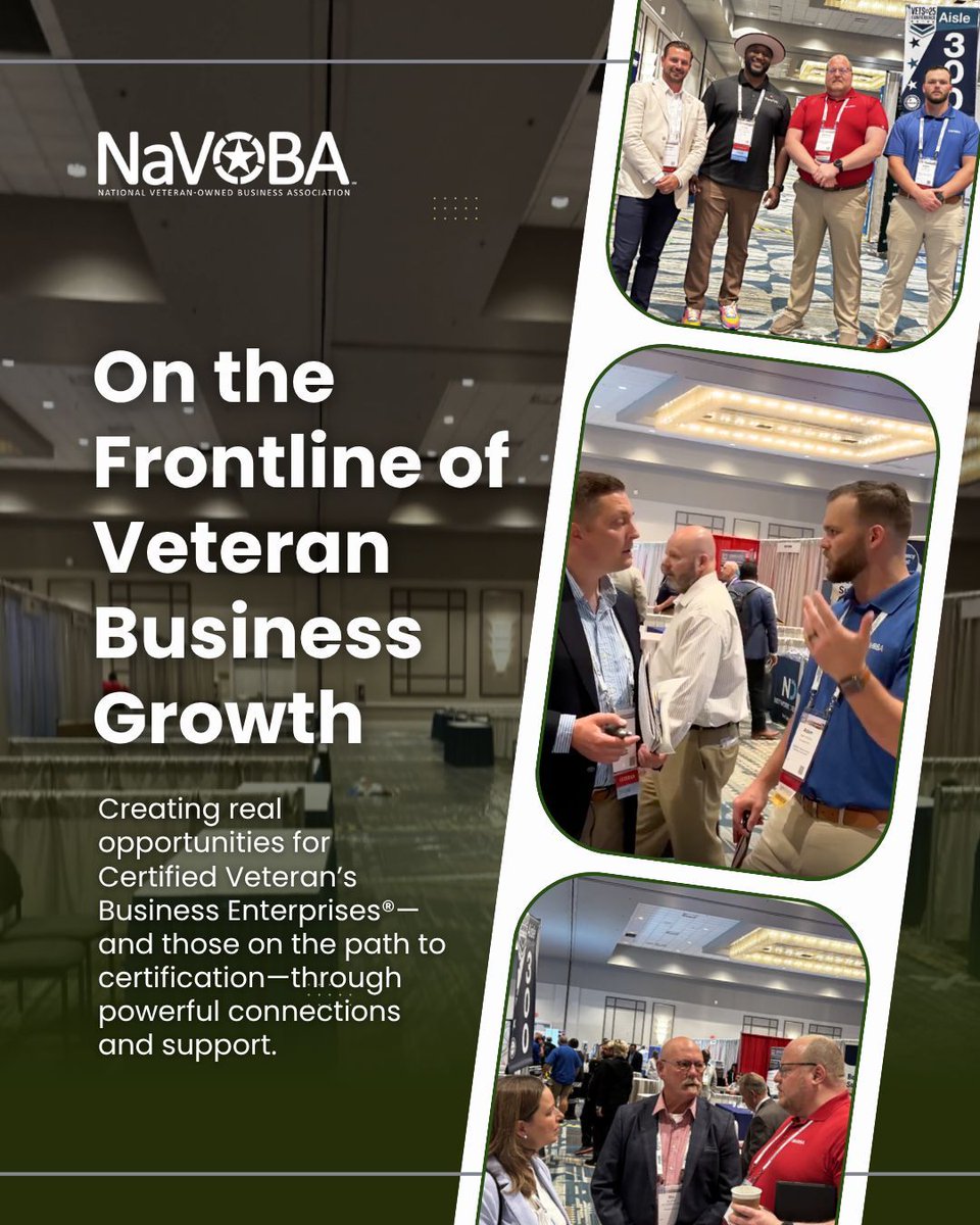 Behind every successful event is a team with purpose. 💼🇺🇸
Our CEO &amp; Associate Director showed up at #VETS25 to connect VBEs® &amp; SDVBEs® with real corporate opportunities—because that’s not just our mission, it’s our commitment.
#NaVOBA #VeteranBusiness #CorporateConnections