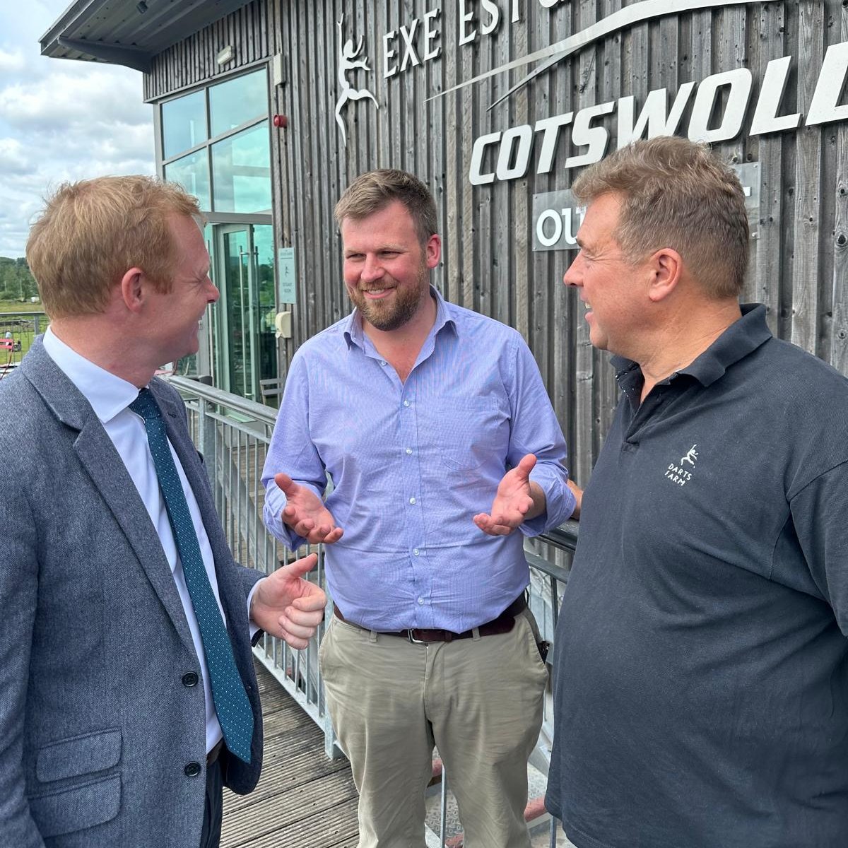 Family businesses drive the rural economy. Great to catch up with Mike Dart at Dart’s Farm and Robbie Moore MP, Shadow Farming Minister, to talk about backing rural enterprise and creating good local jobs.