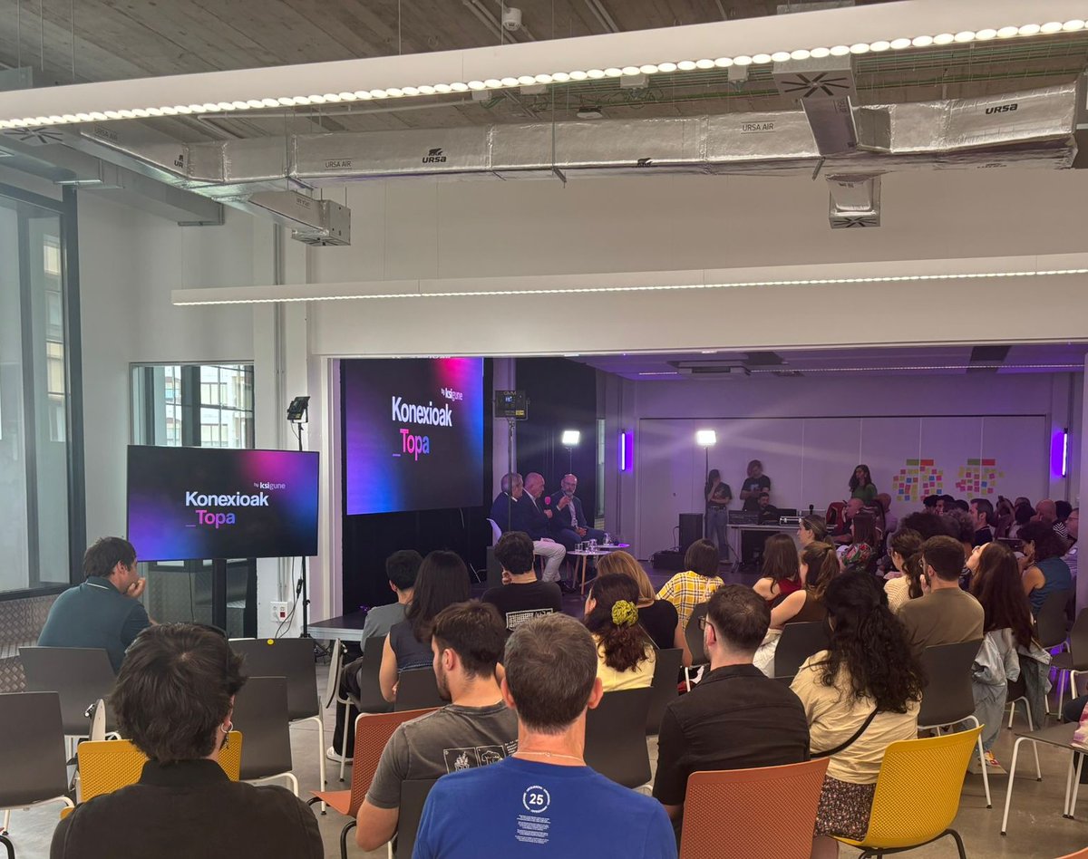 💻Hace varios días participamos en #konexioak_topa, un evento organizado en Bilbao por #ksigune y <a href="/Euskampus/">Euskampus</a> con el objetivo de reflexionar sobre el impacto de la IA en los sectores culturales y creativos, además de conectar empresas y agentes de este ecosistema. 

Nuestras