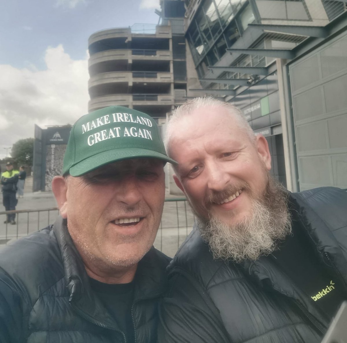Ireland First (@irelandfirst23) on Twitter photo Two great Irish patriots standing up for Christianity at this mornings protest at Croke Park 🇮🇪🇮🇪
Ireland belongs to the Irish!
#banhalal #Christianity
<a href="/Fitzydub/">Paul Fitzsimons</a> <a href="/FergusPower1/">Fergus (Ferg) Power</a> Two great Irish patriots standing up for Christianity at this mornings protest at Croke Park 🇮🇪🇮🇪
Ireland belongs to the Irish!
#banhalal #Christianity
<a href="/Fitzydub/">Paul Fitzsimons</a> <a href="/FergusPower1/">Fergus (Ferg) Power</a>