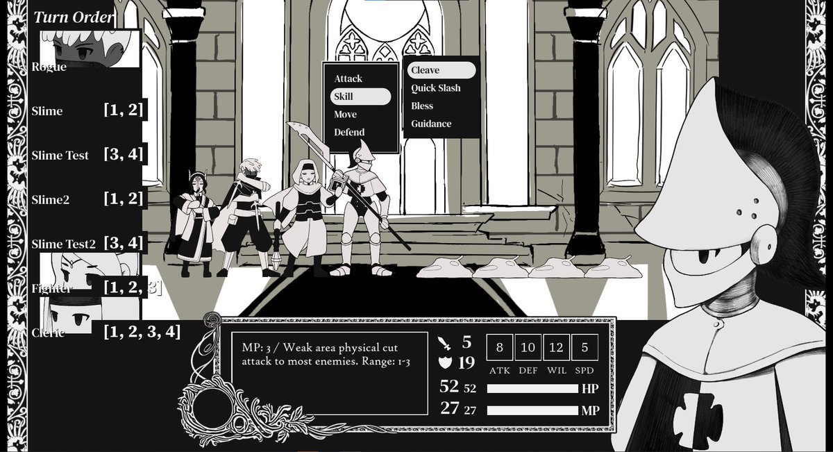 AntangSoftware's tweet image. PERISH PARADE! #PitchYaGame
- Darkest Dungeon 2-inspired roguelite turn based RPG
- Hand-drawn art inspired by Final Fantasy Tactics
- Six party members with unique skillsets to play with
Still very early in development, but a demo will come in early July :)
