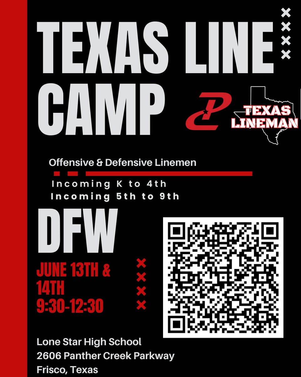 TexasLineCamp's tweet image. 1⃣ Week away ‼️

Texas Line Camp - DFW 

🏟️Lone Star High School Stadium 
📅June 13th &amp;amp; 14th 
💪BEST HS Football Coaches in Texas 
🐂BEST thing to do if you are looking to get BETTER!     

Fundamentals / Technique / Fun

@Matt_Stepp817

SIGN UP TODAY:  forms.gle/Z1kw2oZ4CsYpsL…