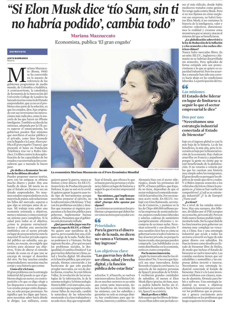 MazzucatoM's tweet image. I’ve been saying this for a while. If only Elon Musk had manners and just said: thank you Uncle Sam (for the immense subsidies!!!)