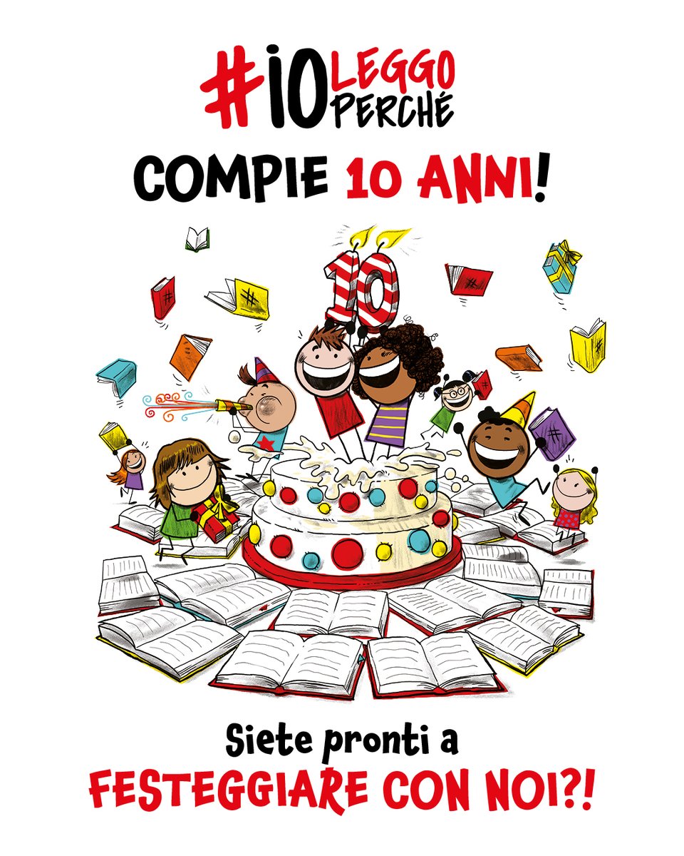 10 anni di #ioleggoperché 🎉

Dal 7 al 16 novembre, dieci giorni per fare festa e donare nuovi libri alle biblioteche scolastiche. 
Al via dal 18 giugno le iscrizioni per scuole e librerie 💥

Siete pronti a festeggiare con noi? ❤️

Vi aspettiamo!