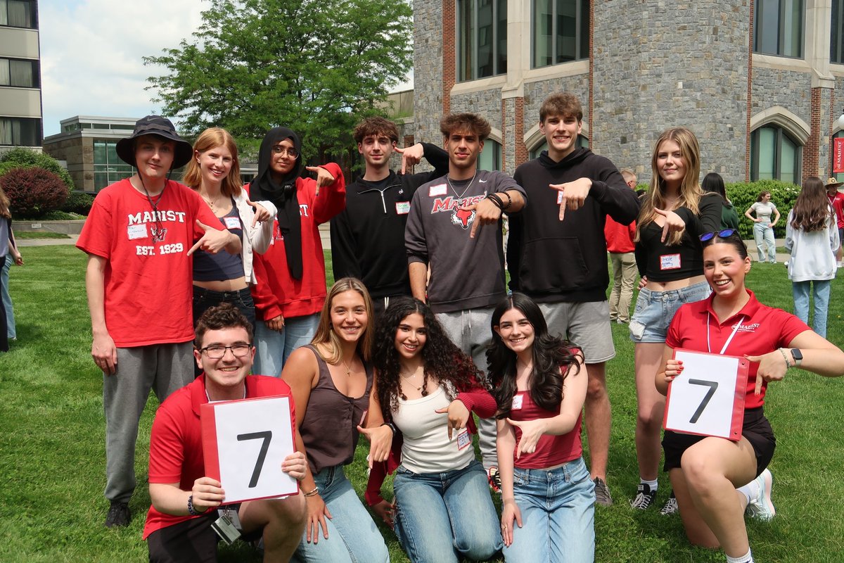 Marist's tweet photo. Having a blast welcoming the #ClassOf2029 to the #RedFoxFamily at orientation!🦊 Thanks so much to the First Year Experience team for bringing these unforgettable experiences to life! https://t.co/4lSJFvwJTC