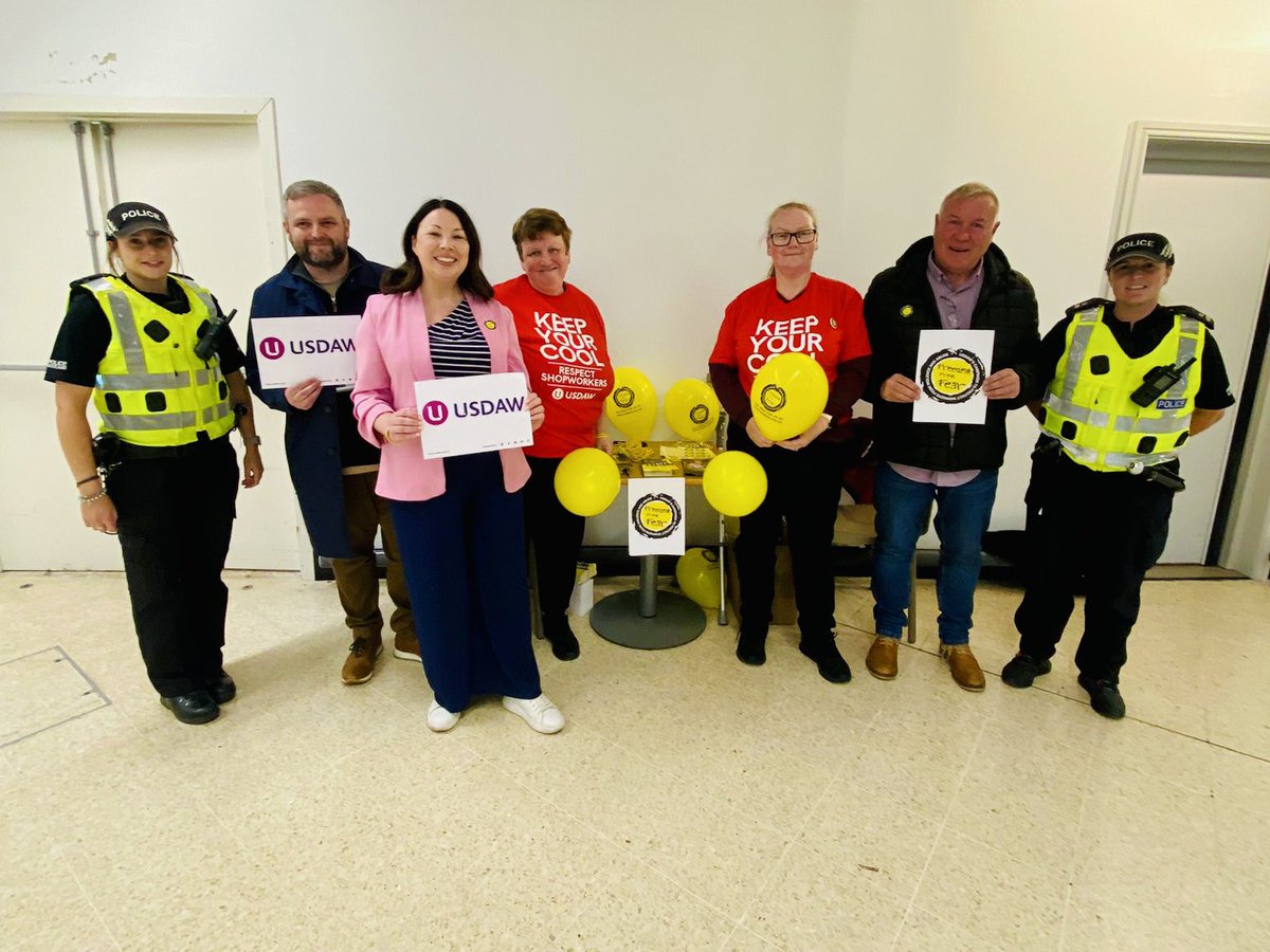 Monica Lennon MSP (@monicalennon7) on Twitter photo I joined my <a href="/ScottishLabour/">Scottish Labour</a> MSP colleague <a href="/DavyRussell4HLS/">Davy Russell MSP</a> to show our support for <a href="/UsdawUnion/">UsdawUnion</a>’s Freedom From Fear campaign.
The campaign seeks to prevent violence, threats and abuse against workers.
We must support shop workers and community policing teams to improve safety. I joined my <a href="/ScottishLabour/">Scottish Labour</a> MSP colleague <a href="/DavyRussell4HLS/">Davy Russell MSP</a> to show our support for <a href="/UsdawUnion/">UsdawUnion</a>’s Freedom From Fear campaign.
The campaign seeks to prevent violence, threats and abuse against workers.
We must support shop workers and community policing teams to improve safety.