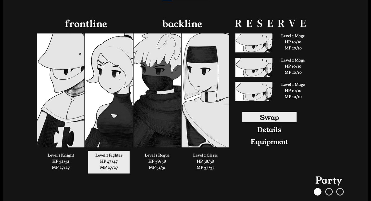 AntangSoftware's tweet image. PERISH PARADE! #PitchYaGame
- Darkest Dungeon 2-inspired roguelite turn based RPG
- Hand-drawn art inspired by Final Fantasy Tactics
- Six party members with unique skillsets to play with
Still very early in development, but a demo will come in early July :)