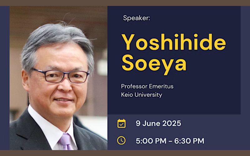 Only a few days to go! Cambridge – Korea Foundation Special Seminar Series: Yoshihide Soeya

Soeya will discuss how to sustain the positives in Japan-ROK-U.S. trilateral cooperation.

Mon 9th Jun, 5pm to 6:30pm
Rooms 8 &amp; 9, FAMES, Sidgwick Ave
Reg &amp; info: bit.ly/4dKVdx3