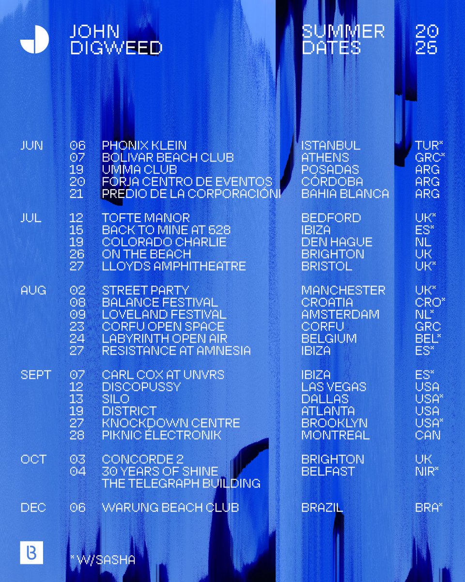 DJJohnDigweed's tweet image. Summer dates and beyond
Tickets and info linktr.ee/djjohndigweed