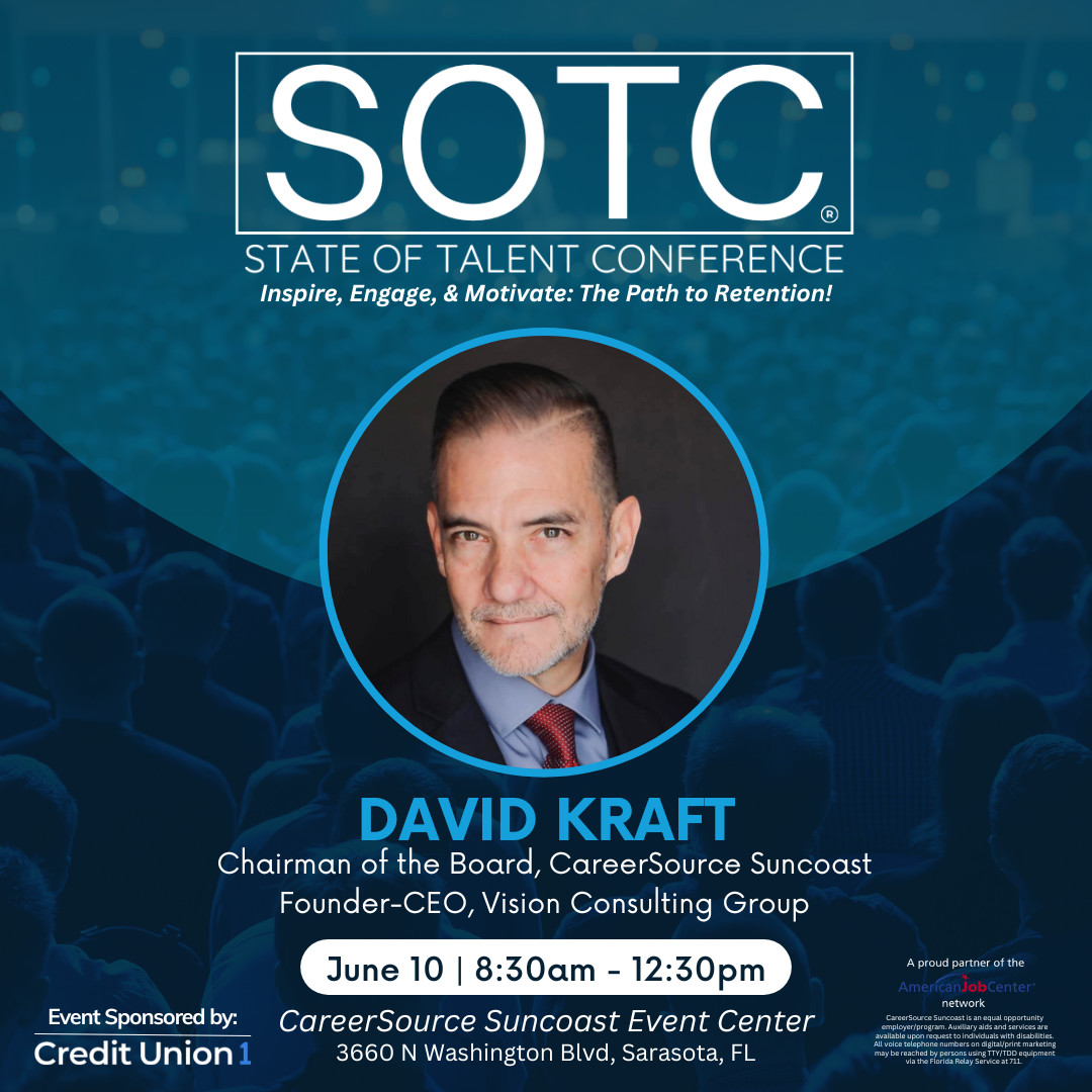 CareerSource Suncoast (@careersourcesc) on Twitter photo Don’t miss David Kraft’s exploration of the Connective Workplace—a must-hear session on how companies can foster trust, motivation, and cohesion in their culture.
Register Today: careersourcesuncoast.com/sotc/
This event is sponsored by: <a href="/MyCreditUnion1/">Credit Union 1</a> Don’t miss David Kraft’s exploration of the Connective Workplace—a must-hear session on how companies can foster trust, motivation, and cohesion in their culture.
Register Today: careersourcesuncoast.com/sotc/
This event is sponsored by: <a href="/MyCreditUnion1/">Credit Union 1</a>