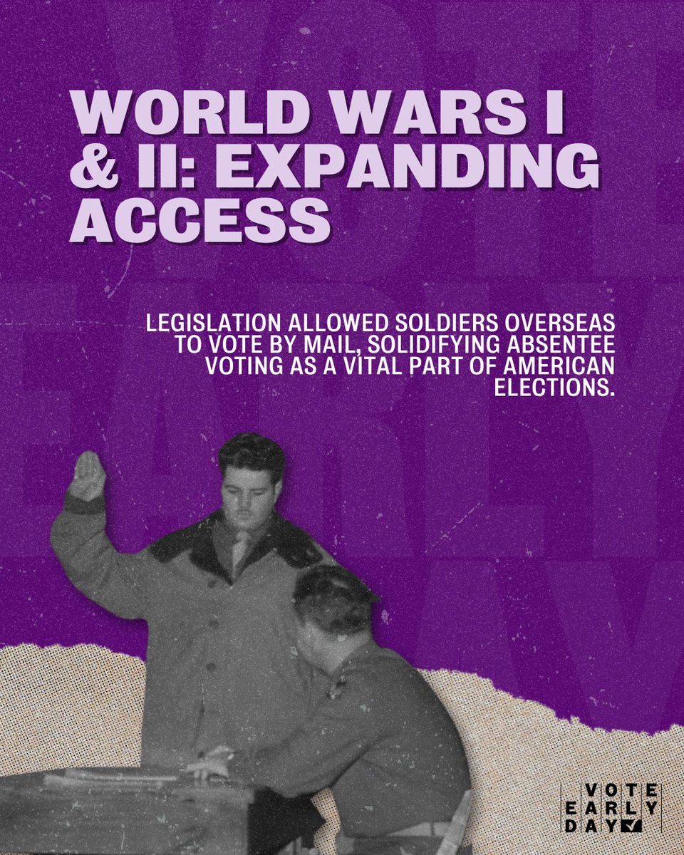 From the Civil War to World War II, absentee voting enabled soldiers to participate in democracy, laying the groundwork for today's mail-in voting systems. 🗳️

Learn more: postalmuseum.si.edu

#VoteByMail #VotingHistory #CivicEngagement #History