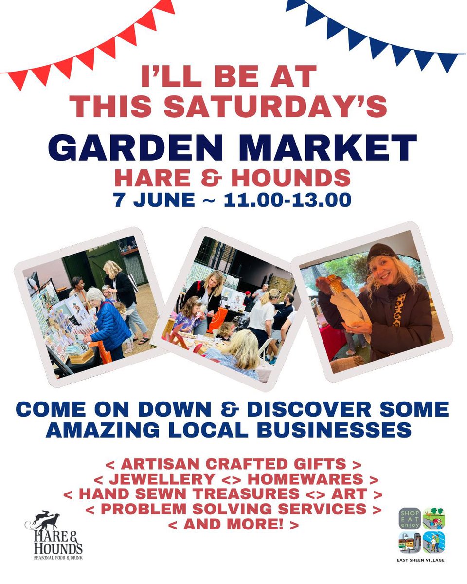 Saturday Garden Market, TOMORROW 11-1pm
Make your Saturday extra-special (and community- focused) by popping down to our Saturday Garden Market. 🥰 #supportlocal #gardenmarketvibes #handmadewithlove #saturdayspentwell #shoplocal #familyfriendlyfun @eastsheenvillage @youngspubs