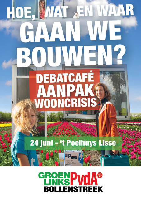 De wooncrisis te lijf in de Bollenstreek

Woonprofessor Peter Boelhouwer gaat in op de oorzaken en heeft oplossingen voor de wooncrisis. 
Met o.a. wethouder Marlies Volten, ontwikkelaar Yvonne vd Hulst en Stek-directeur Joke van den Berg. Kom 24 juni '25 naar Poelhuys in Lisse