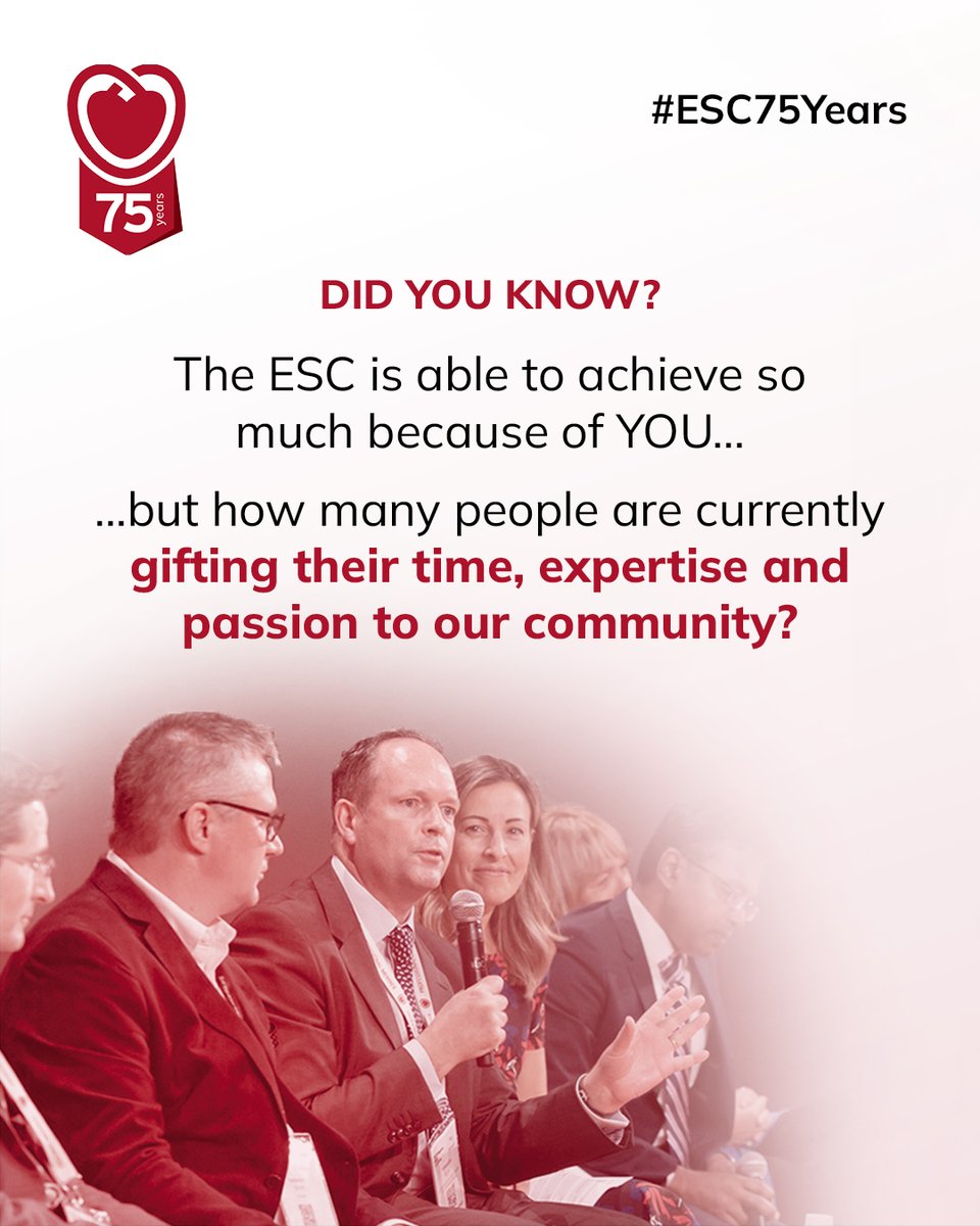 Ready for a quiz where points = prizes? 🧠

The European Society of Cardiology turns 75 this year and we hope you'll be part of the celebrations! 🎂

Do you know the ESC's milestone moments? Whether you’re a seasoned ESC volunteer or ESC-curious, find out how much you really