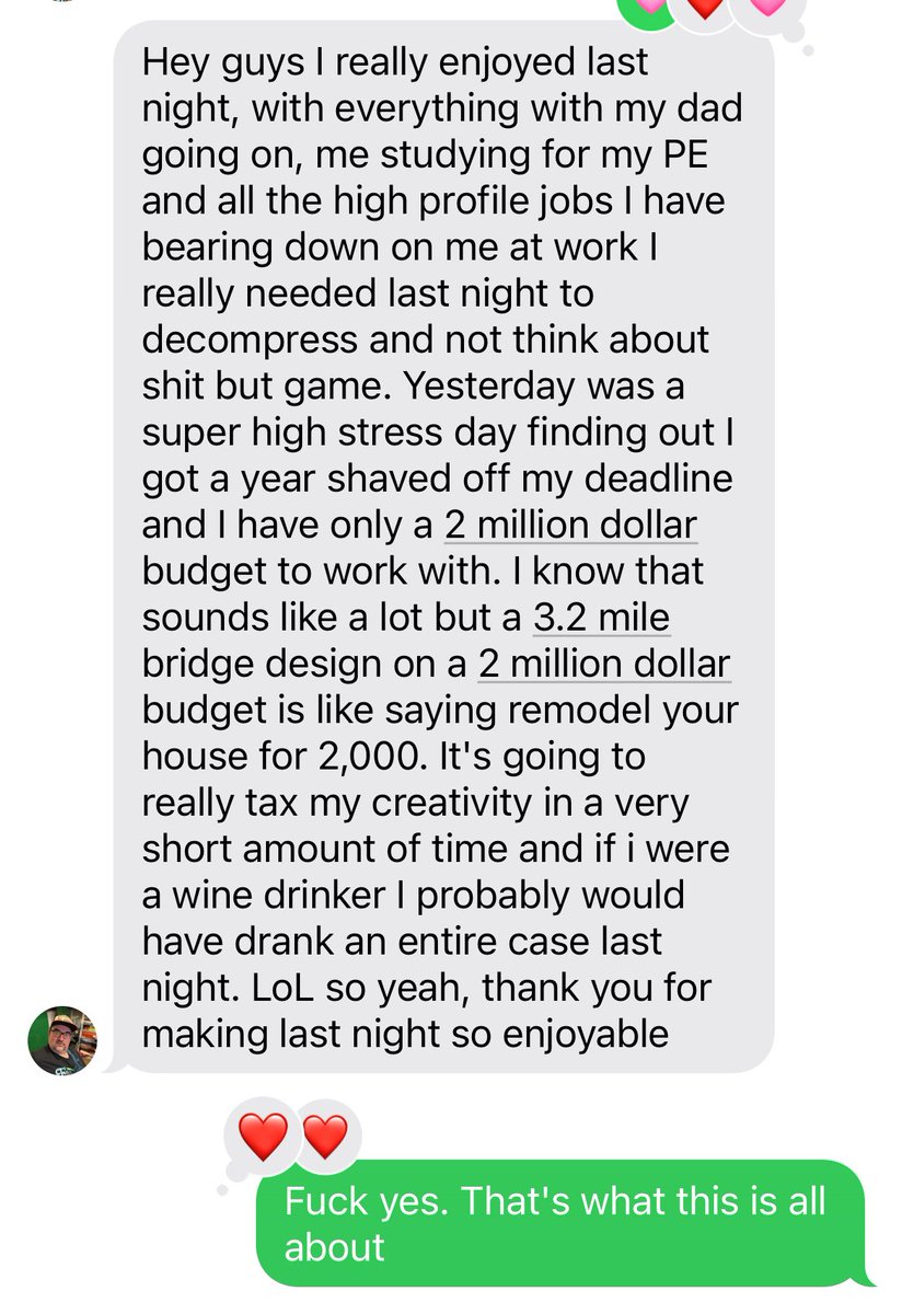 One of my players sent this to our group text this morning.

This, y’all. This is what tabletop with the homies is all about.