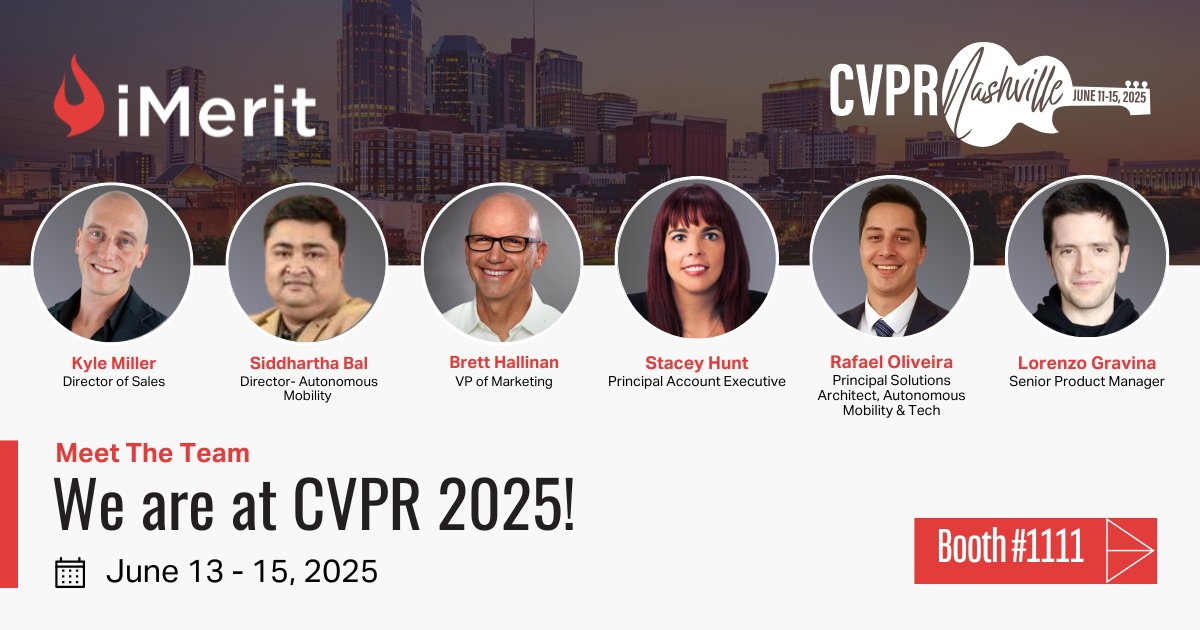 iMerit Technology (@imeritdigital) on Twitter photo Meet iMerit at #CVPR2025 in Nashville!
From 3D sensor fusion to medical image segmentation, we power production-ready AI with top-tier data annotation & model eval.
Let’s connect: calendar.app.google/UTA9uFhdaJp31j…
<a href="/ComputerSociety/">IEEE ComputerSociety</a> #LiDAR #MLOps #AIInfrastructure Meet iMerit at #CVPR2025 in Nashville!
From 3D sensor fusion to medical image segmentation, we power production-ready AI with top-tier data annotation & model eval.
Let’s connect: calendar.app.google/UTA9uFhdaJp31j…
<a href="/ComputerSociety/">IEEE ComputerSociety</a> #LiDAR #MLOps #AIInfrastructure