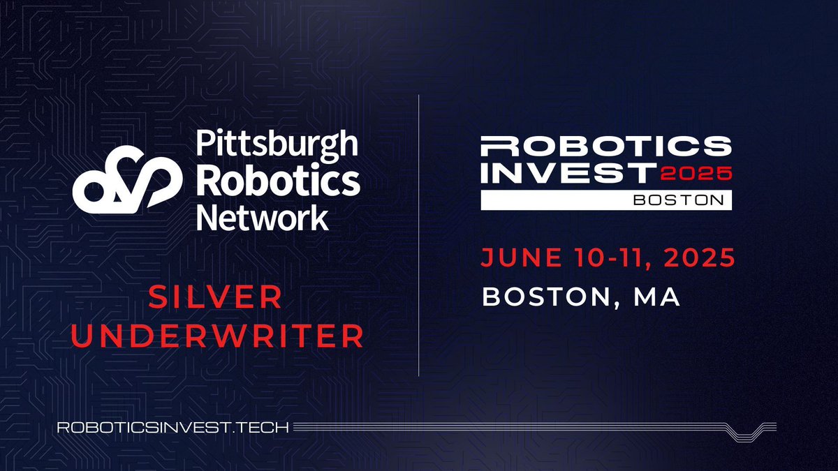 Pittsburgh Robotics Network (@robopgh) on Twitter photo At the <a href="/RoboPGH/">Pittsburgh Robotics Network</a>, we’re committed to growing a globally competitive robotics ecosystem and that includes championing platforms like <a href="/RoboticsInvest/">Robotics Invest 2025</a>.
📅 Join us in Boston, June 10–11
🔗 Full event details: buff.ly/WaYkERE
<a href="/Cybernetix_VC/">Cybernetix Ventures</a> #RoboticsInvest #robotics At the <a href="/RoboPGH/">Pittsburgh Robotics Network</a>, we’re committed to growing a globally competitive robotics ecosystem and that includes championing platforms like <a href="/RoboticsInvest/">Robotics Invest 2025</a>.
📅 Join us in Boston, June 10–11
🔗 Full event details: buff.ly/WaYkERE
<a href="/Cybernetix_VC/">Cybernetix Ventures</a> #RoboticsInvest #robotics