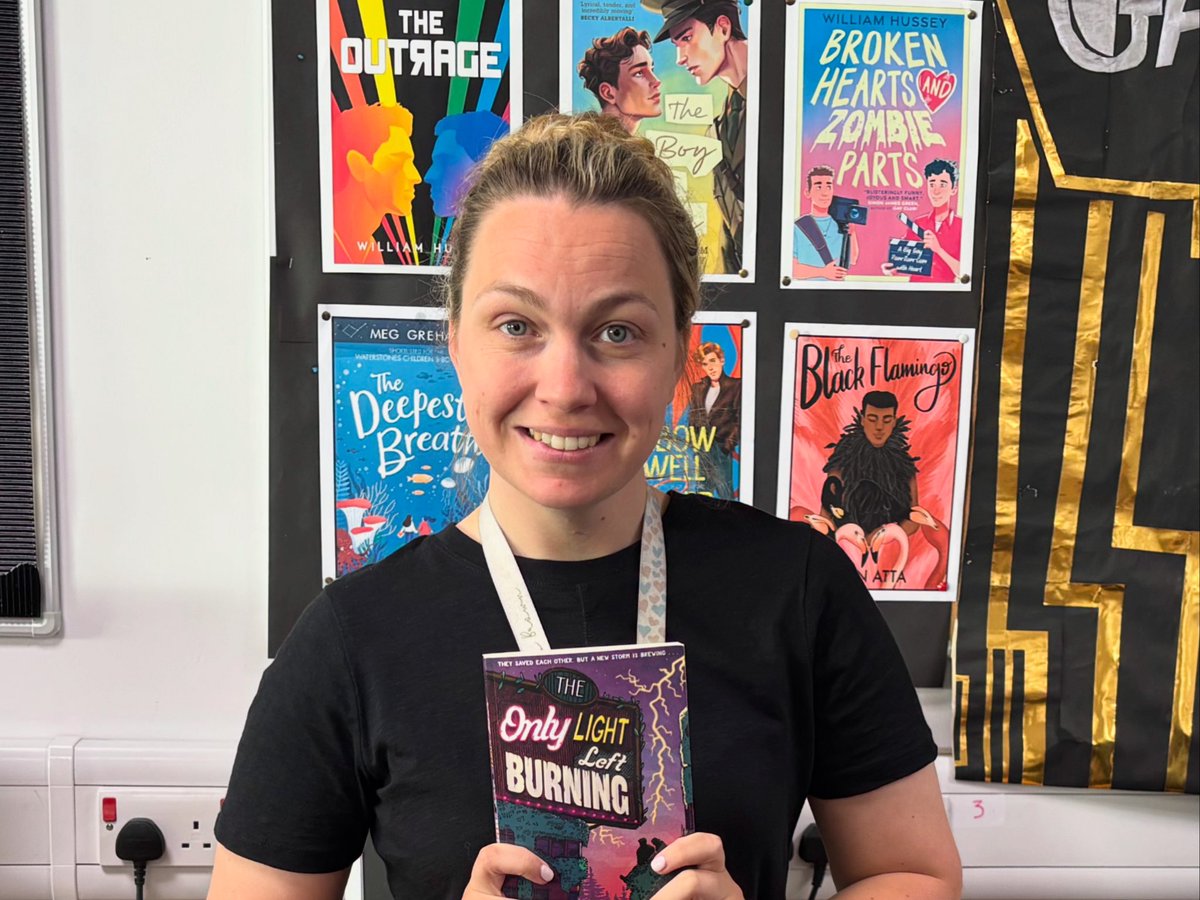 ArmAcadLib's tweet image. Mrs. Brown is reading The Only Light Left Burning by @Writerikjb and finding out what happens to Jamie and Andrew next in this superb sequel to the dystopian romance All That’s Left in the World What will @GCA_Library library #ReadwithPride tomorrow? @hachetteuk @ReadWithPrideUK