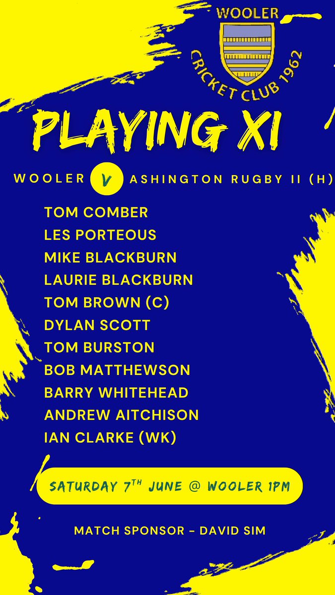 Team for tomorrows game at home to <a href="/ashrugcc/">Ashington Rugby CC</a>  2nds