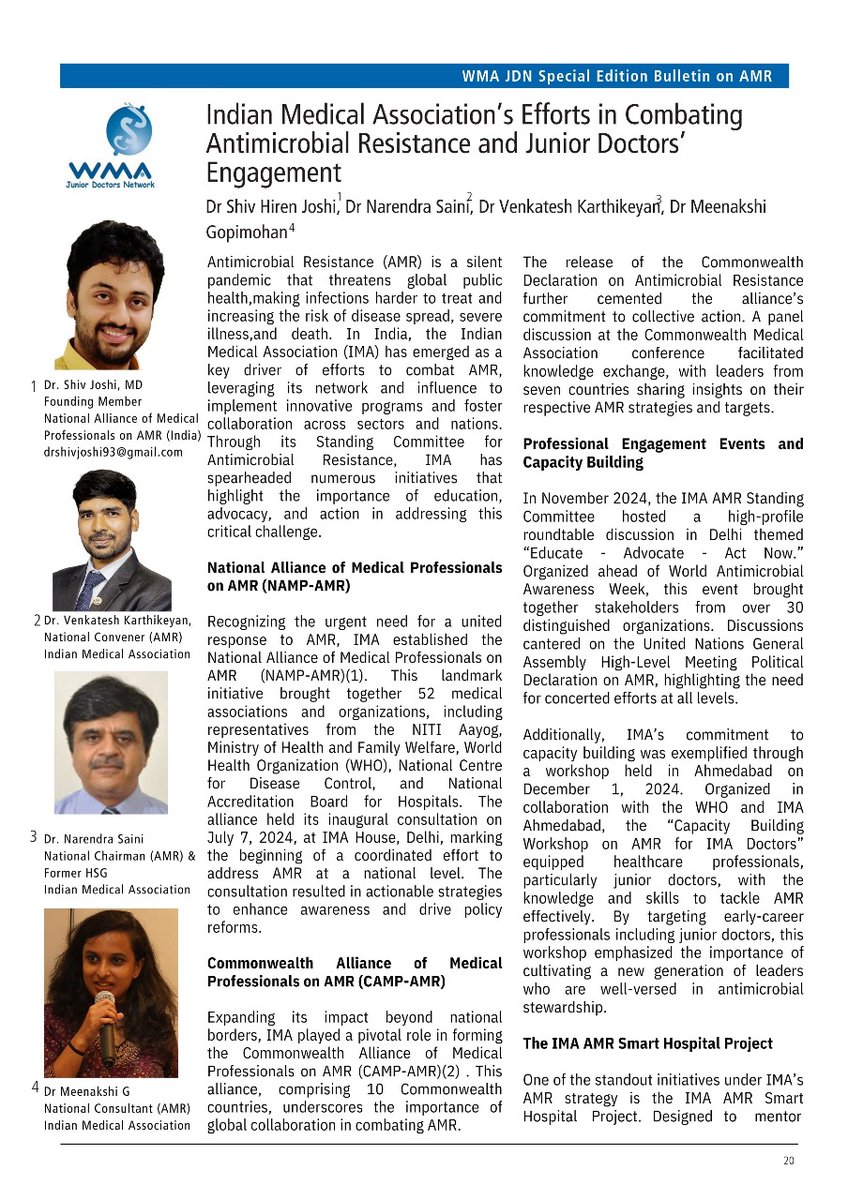 Our recently published article in the World Medical Association (JDN) - Special Edition Bulletin on AMR

researchgate.net/publication/39…

#ima #amr #imaamr #wma #jdn #wmajdn