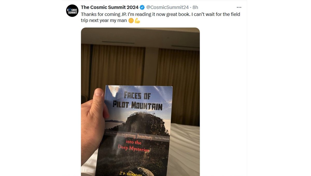 FromTheKelv's tweet image. Very excited for the release tomorrow of my new historical fiction book and then the field trip to Pilot Mountain with the Cosmic Summit crew on the summer solstice!
