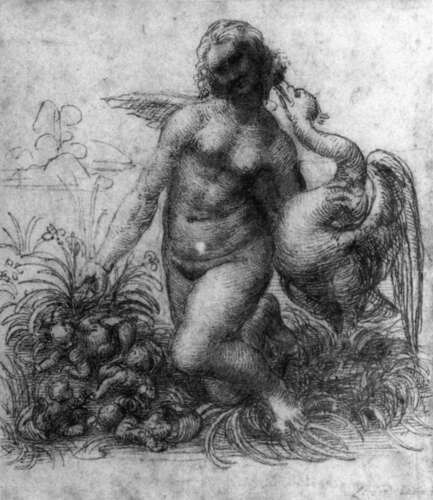Leda and the Swan #artbots #davinci