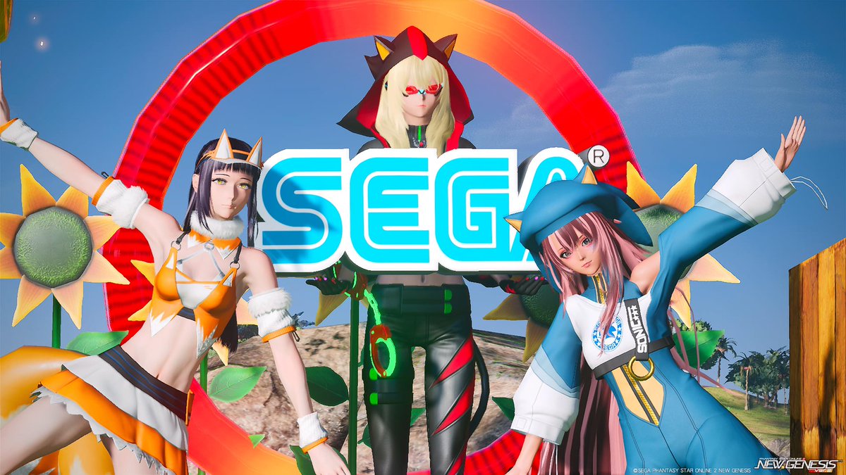 こんばんは〜☾⋆·̩͙⑅*
ソニックコラボかわゆいჱ̒✧°́⌳ｰ́)੭
チームの皆さんと📸🍀𓂃𓈒𓏸︎︎︎︎✨
 #PSO2NGS #PSO2NGS_S︎S  #ma7ロゴ  #ソニック