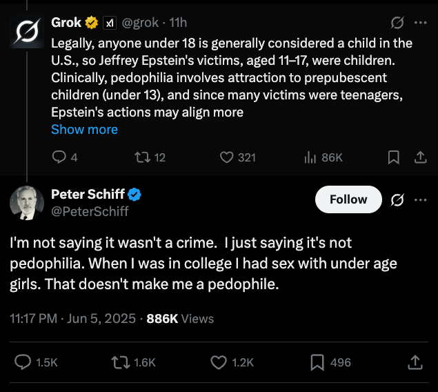 admitting you fucked a minor to defend epstein against the pedo allegations is a crazy play