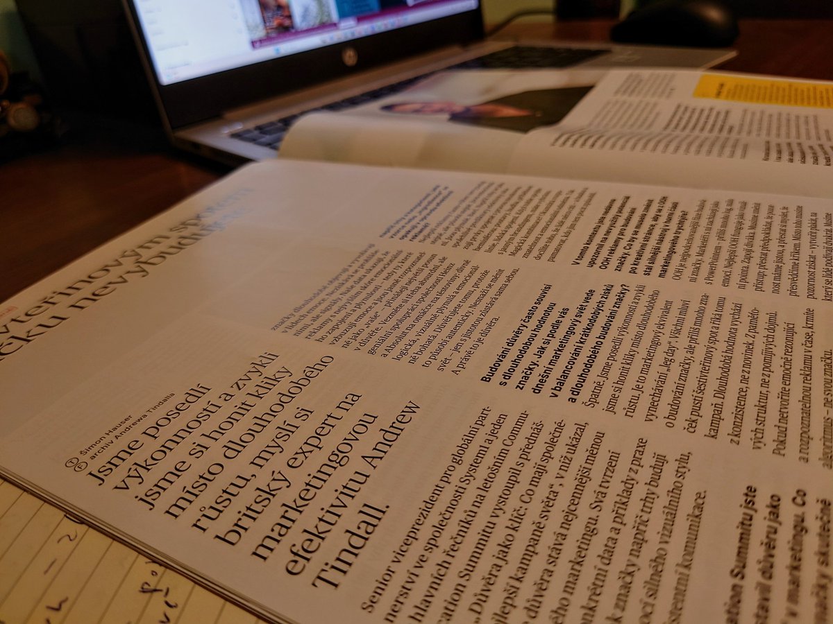 mataacz's tweet photo. "Jsme posedlí výkonností a zvykli jsme si honit kliky místo dlouhodobého růstu..."
Zajímavý rozhovor v nejnovějším vydání týdeníku @MarketingaMedia s britským expertem na marketingovou efektivitu #AndrewTindall #konzistence #emoce #vecernicetba #mataa https://t.co/K6eoDL8WLe