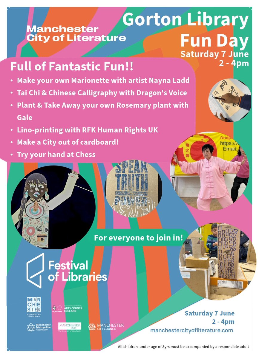🎉 We’re excited to be part of Gorton Library Fun Day this Saturday 7 June, 2–4pm as part of the #FestivalOfLibraries!

🖌️ Join us for lino-printing and creative fun celebrating human rights &amp; expression! 

📍 Gorton Library
📚 Free &amp; open to all!

#SpeakTruthToPower