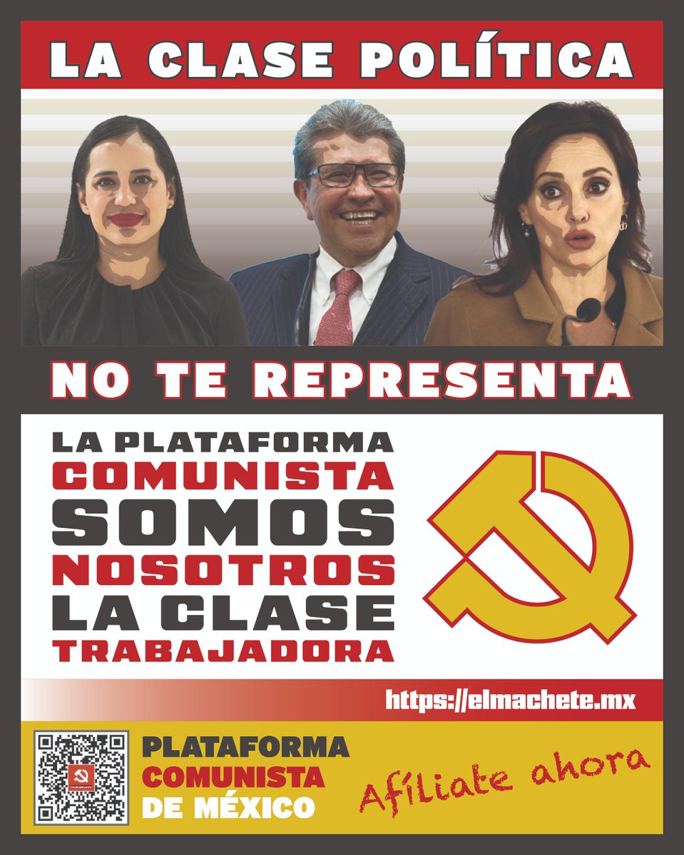 PlataformaPCM's tweet image. ¡Buenos días, clase trabajadora!  
Recuerda que el poder te pertenece. ¡Tómalo HOY afiliándote a la Plataforma Comunista y acabemos con el sistema de explotación! 💪🚩
¡Conoce nuestras #PropuestasPCM y vuélvete fundador!