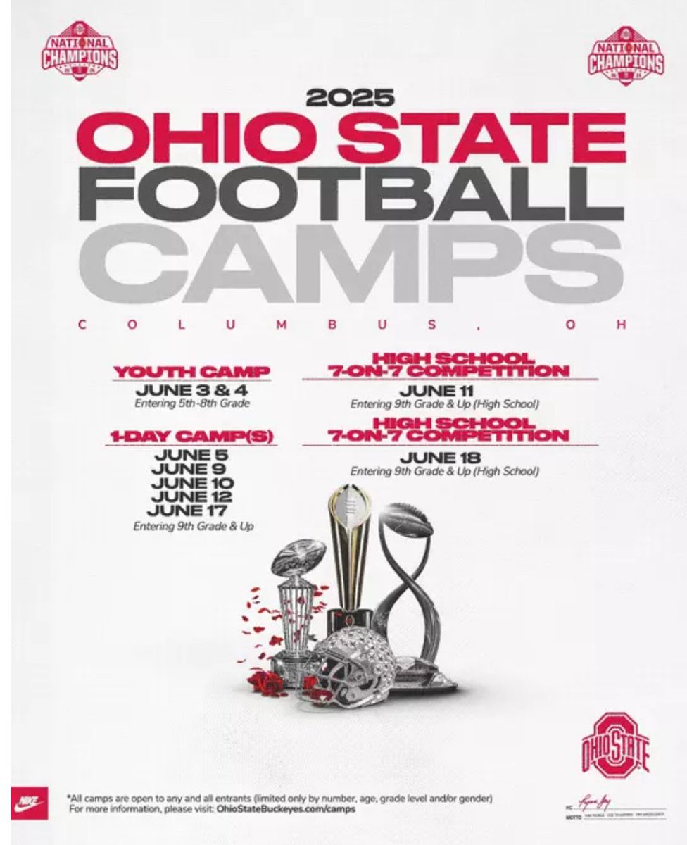 jay_thatki19155's tweet photo. I will be at the Ohio State camp June 12th
@CoachDManley @coachjames29 @myersparkfball @OhioStateFB @pepman704 https://t.co/bPGG7F6HXb