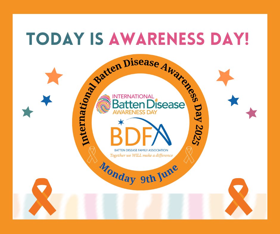 🎗️IT’S INTERNATIONAL BATTEN DISEASE AWARENESS DAY 2025🎗️
We are looking forward to celebrating the incredible families in our community and raising awareness together.  
Today can also be also be difficult for families affected by Batten disease and we send our love to you all.🧡