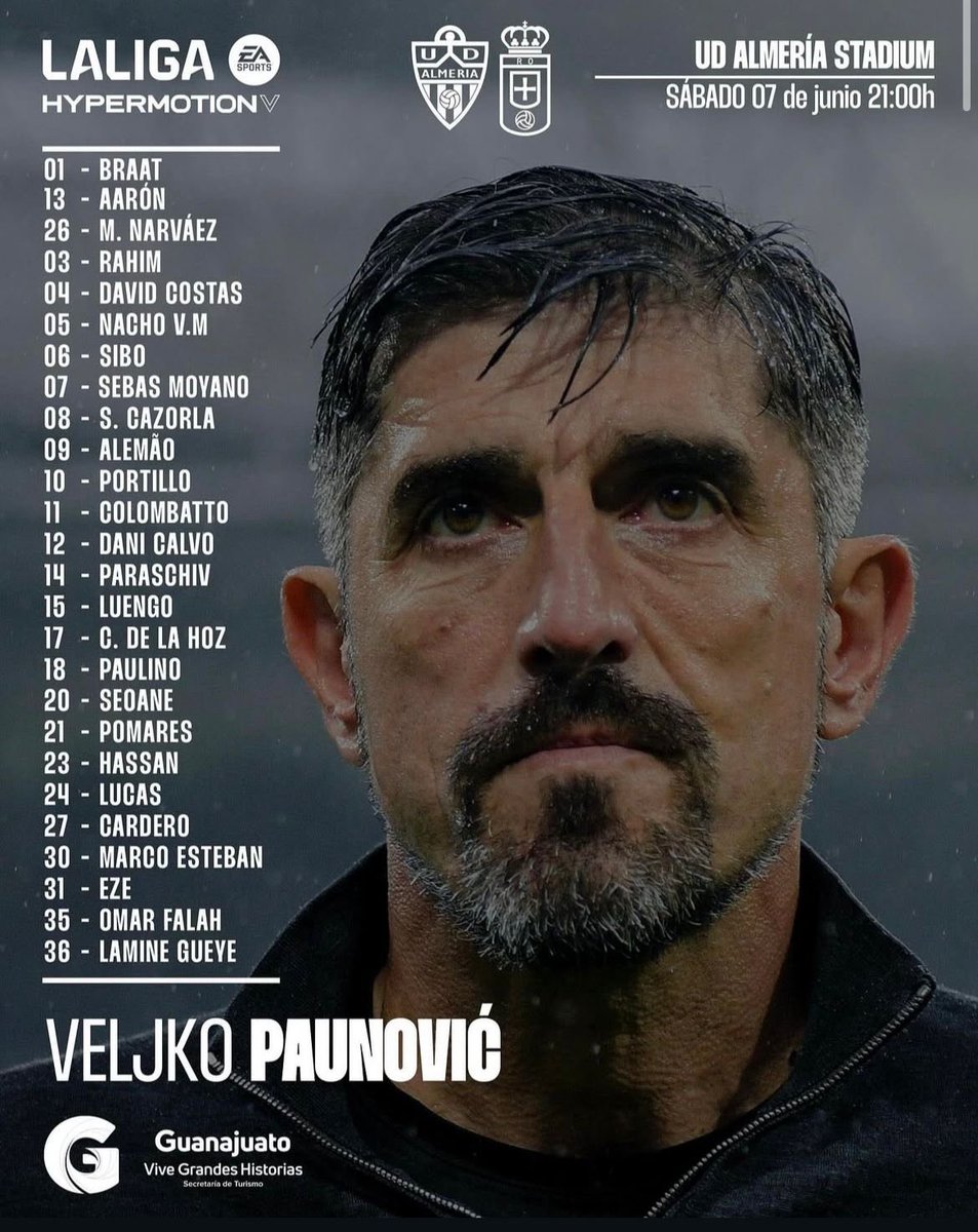 CONVOCATORIA
26 jugadores convocados para el partido de mañana contra la UD Almería.

➡️ Entra: Sibo.
