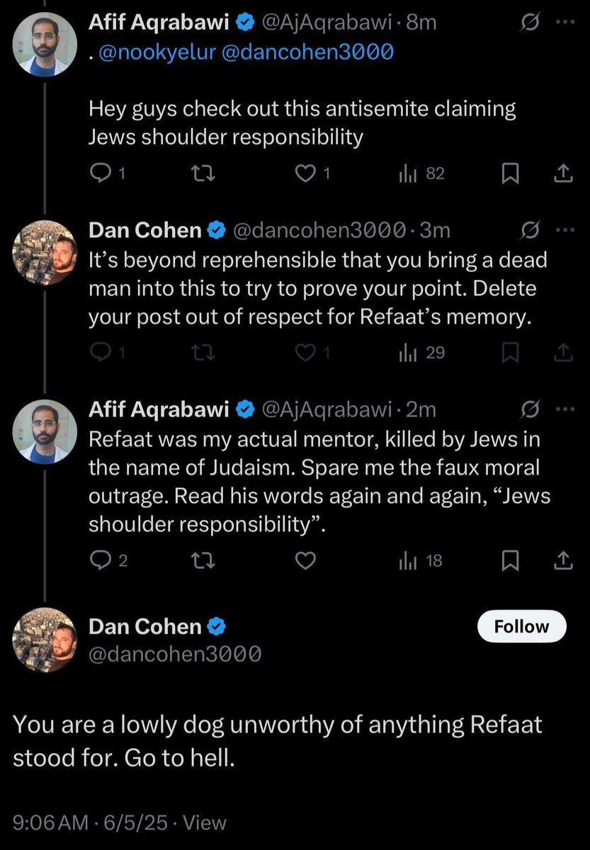 samah_fadil's tweet image. i'm not exaggerating when i say this type of interaction would have gotten Afif brutalized or murdered if it happened irl in occupied Palestine. the moment they decide you're a "lowly dog," you are fair game &amp;amp; there is nothing you can do to stop it. their whole system backs them.