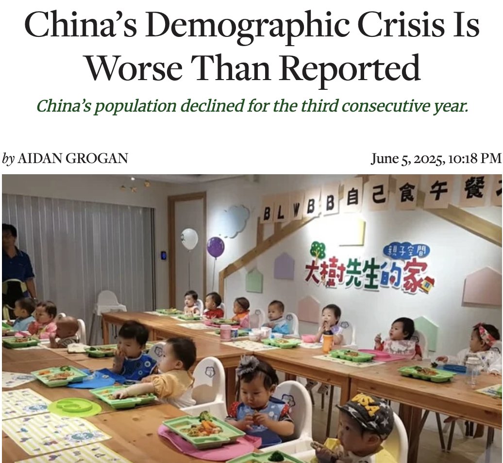 American Institute for Economic Research (@aier) on Twitter photo China's demographic collapse could make it more dangerous as desperation drives aggressive actions like invading Taiwan, while ultimately undermining its century-long plan to overtake America as the world's superpower.
<a href="/AidanGrogan/">Aidan Grogan</a> explains what’s next at <a href="/spectator/">The Spectator</a>: China's demographic collapse could make it more dangerous as desperation drives aggressive actions like invading Taiwan, while ultimately undermining its century-long plan to overtake America as the world's superpower.
<a href="/AidanGrogan/">Aidan Grogan</a> explains what’s next at <a href="/spectator/">The Spectator</a>: