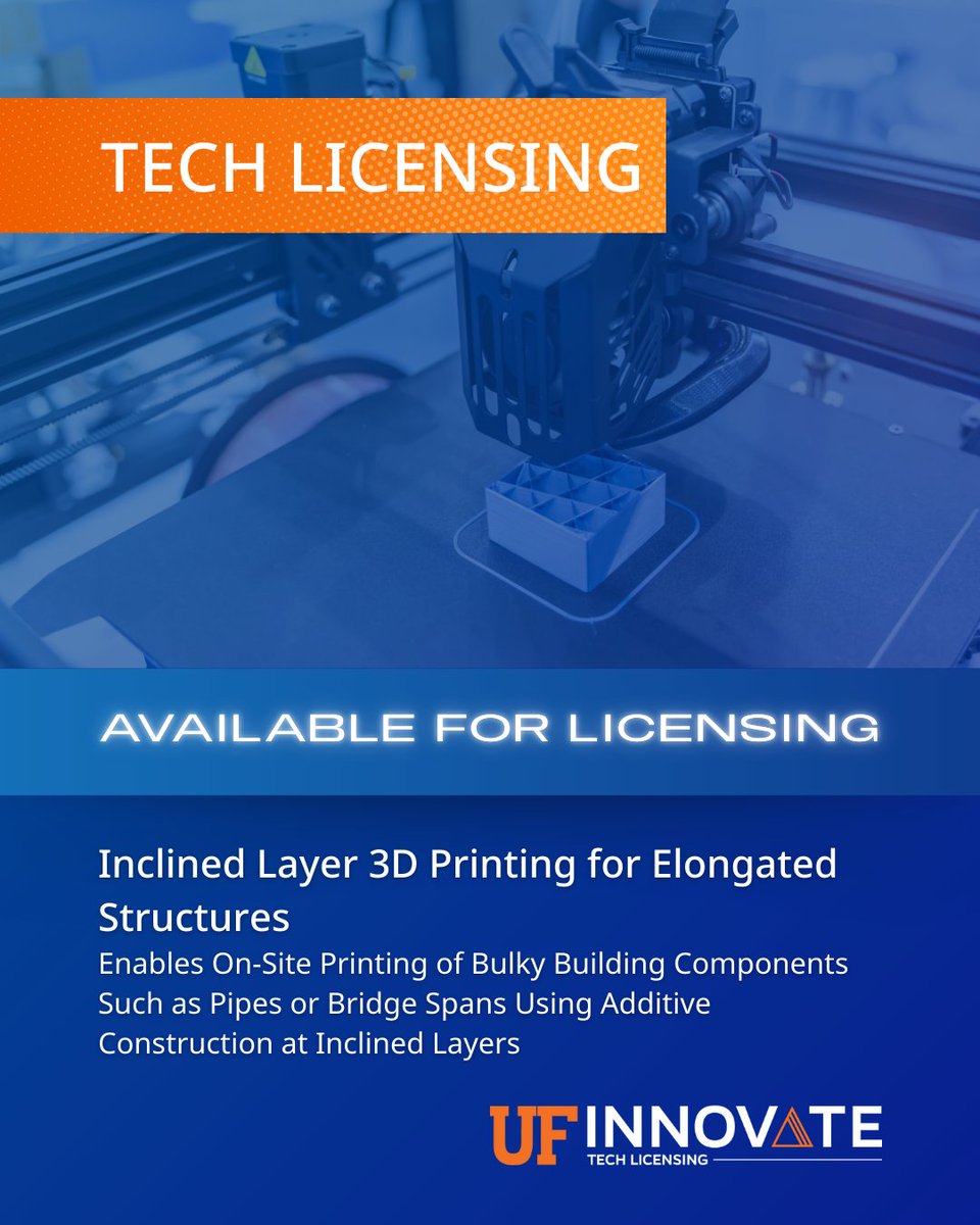 UF Innovate | Tech Licensing (@ufotl) on Twitter photo Building pipes just got smarter! <a href="/UFRinkerSchool/">#RinkerLegacy</a> researcher, <a href="/charlesxwang/">Chaofeng Wang</a> created a 3D printing system that builds pipes on-site using inclined layers—no transport, no extra supports, less cost. A game-changer for construction.
🔗: ufinnovate.technologypublisher.com/tech/Inclined_… Building pipes just got smarter! <a href="/UFRinkerSchool/">#RinkerLegacy</a> researcher, <a href="/charlesxwang/">Chaofeng Wang</a> created a 3D printing system that builds pipes on-site using inclined layers—no transport, no extra supports, less cost. A game-changer for construction.
🔗: ufinnovate.technologypublisher.com/tech/Inclined_…