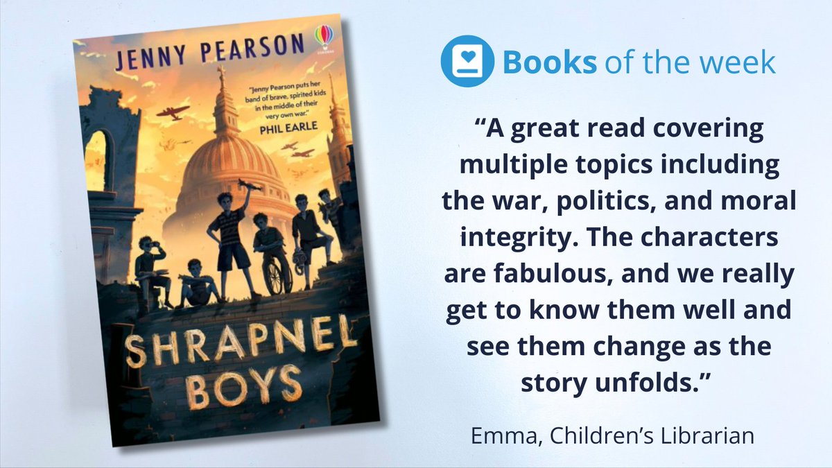 Peters (@petersbooks) on Twitter photo A real page-turner you won’t want to miss, highlighting themes of friendship and empathy, Shrapnel Boys by <a href="/J_C_Pearson/">Jenny Pearson</a> is our Book of the week 📙
Published by <a href="/Usborne/">Usborne Publishing</a>
Read more: peters.co.uk/books-of-the-w… A real page-turner you won’t want to miss, highlighting themes of friendship and empathy, Shrapnel Boys by <a href="/J_C_Pearson/">Jenny Pearson</a> is our Book of the week 📙
Published by <a href="/Usborne/">Usborne Publishing</a>
Read more: peters.co.uk/books-of-the-w…