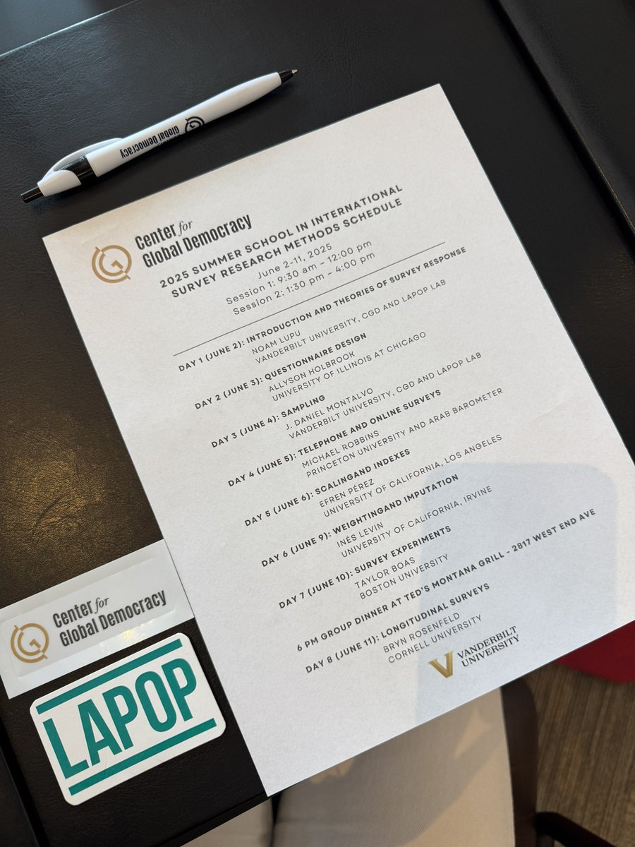 fbatistasl's tweet photo. I’m at @VanderbiltU this week for the Summer School in International Survey Methods, hosted by the Latin American Public Opinion Project (@LAPOP_Lab) and the Vanderbilt Center for Global Democracy (@VU_CGD).

Learning from amazing scholars &amp; peers about global survey design! 🫡 https://t.co/kXxS3eByl1