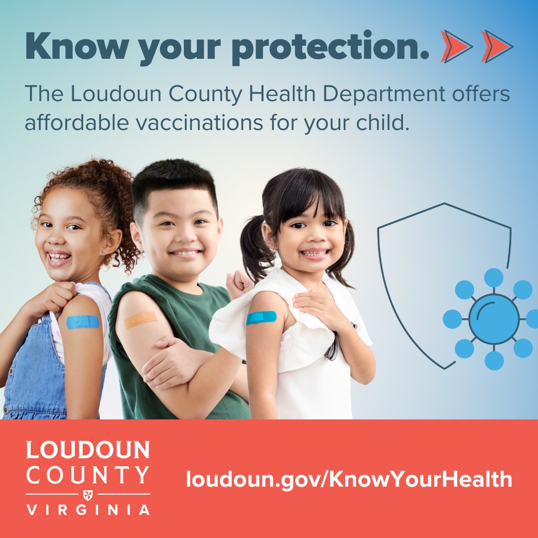 Is your child up-to-date on their immunizations? The #Loudoun County Health Department offers services to help them stay protected. Schedule now: loudoun.gov/KnowYourHealth #KnowYourHealth
