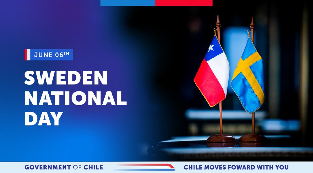 We send our greetings to Sweden on its national day, which commemorates more than 500 years as an independent nation.
We celebrate our friendship and reiterate our gratitude for the support they gave to the people of Chile during difficult times in our history. 🇨🇱🤝🇸🇪