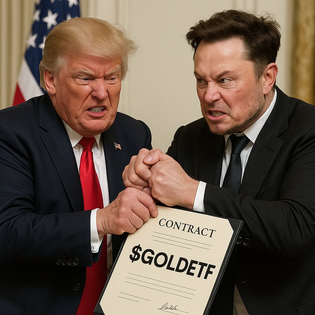 Jhust_prime โ๏ธ (@prime_020) on Twitter photo <a href="/FORTKNOXETF/">FORT KNOX GOLD ETF</a> $GOLDETF Partnership.โ Trump is yelling, โAmerica needs this gold-backed ETF!โ while Elon is saying, โIโll take it to Mars!
When the race to dominate digital gold gets too real...
Trump vs Elon for $GOLDETF ๐คผ๐ฐ
Who do YOU think wins this golden war? <a href="/FORTKNOXETF/">FORT KNOX GOLD ETF</a> $GOLDETF Partnership.โ Trump is yelling, โAmerica needs this gold-backed ETF!โ while Elon is saying, โIโll take it to Mars!
When the race to dominate digital gold gets too real...
Trump vs Elon for $GOLDETF ๐คผ๐ฐ
Who do YOU think wins this golden war?
