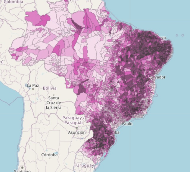 Distribuição municipal de religiões por proporção da população no censo de 2022.
Começando pelo catolicismo