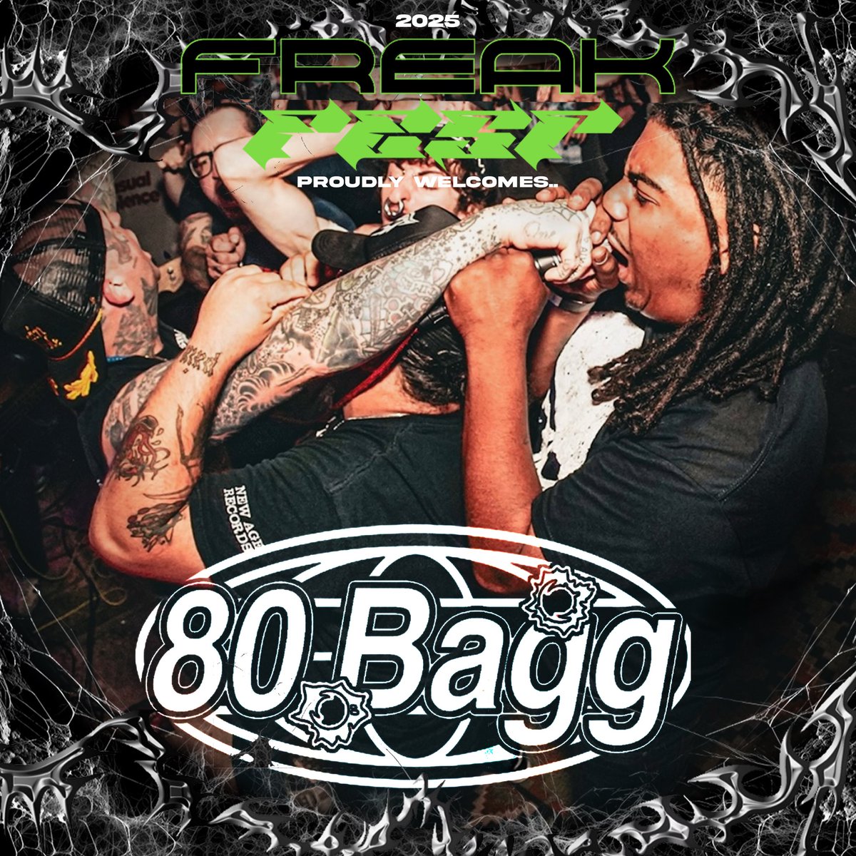 80bagg's tweet image. Catch us at Freak Fest on October 18th with @endsofsanitync @BRASSTONGUEsc @WieldedSteel @pureblissny + more 

Tix on sale now: freakfest.bigcartel.com/product/freak-…