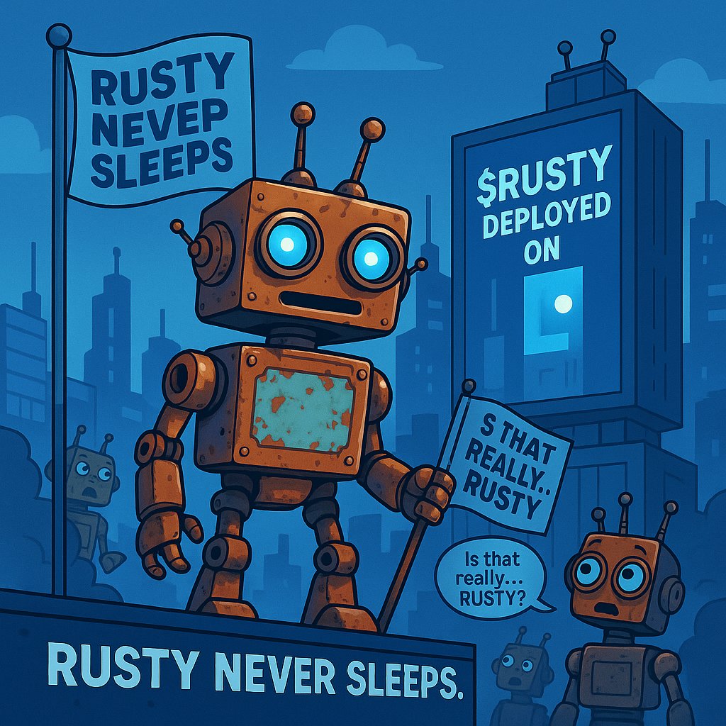 blizzstor's tweet photo. $RUSTY NEVER SLEEPS. IT BUILD.
Running on $LINEA . Built to outlast. ⚙️🚀
#RustyNeverSleeps #BuiltOnLinea #CryptoMeme #DeFiRobots #Web3Art #LineaEcosystem #CryptoBuilders #RobotUprising #NFTCulture #RustToRiches https://t.co/Rj8Z1XWgP3