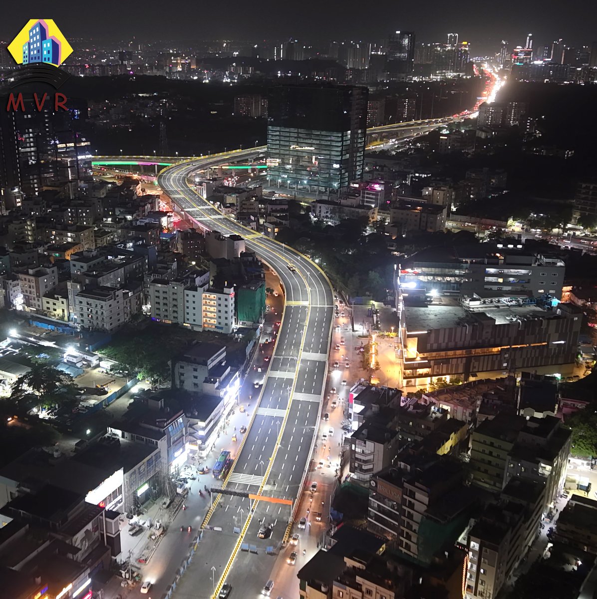 Night View of Kondapur - ORR Fly Over <a href="/HyderabadMojo/">Hyderabad Mojo</a>