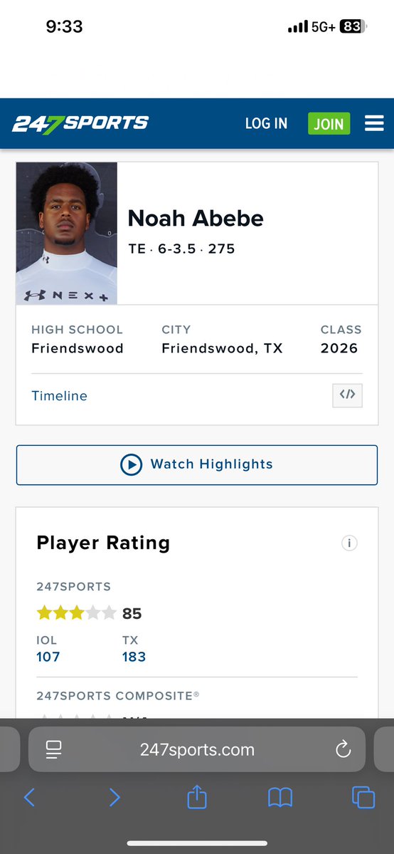 Noah Abebe (@noah_abebe14) on Twitter photo I am blessed to be ranked a 3⭐️⭐️⭐️ on 247sports. #AGTG
247sports.com/player/noah-ab…
<a href="/_CoachJJohnson/">Jordan M. Johnson</a> <a href="/CoachBlank65/">Bobby Blankenship</a> <a href="/coach_kenney/">Coach Steven Kenney</a> <a href="/CoachCToon/">Clint Toon</a> <a href="/CoachPetrocelli/">Alec Petrocelli ✝️</a> <a href="/Split6cov1/">Steve Griffith</a> <a href="/FwoodFootball/">Friendswood Football</a> <a href="/_CoachARobinson/">Coach Robinson</a> I am blessed to be ranked a 3⭐️⭐️⭐️ on 247sports. #AGTG
247sports.com/player/noah-ab…
<a href="/_CoachJJohnson/">Jordan M. Johnson</a> <a href="/CoachBlank65/">Bobby Blankenship</a> <a href="/coach_kenney/">Coach Steven Kenney</a> <a href="/CoachCToon/">Clint Toon</a> <a href="/CoachPetrocelli/">Alec Petrocelli ✝️</a> <a href="/Split6cov1/">Steve Griffith</a> <a href="/FwoodFootball/">Friendswood Football</a> <a href="/_CoachARobinson/">Coach Robinson</a>